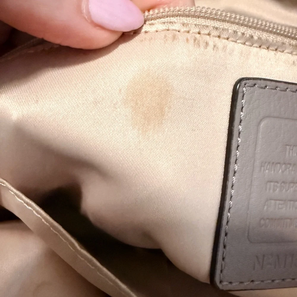 Coach Taylor Leather Satchel in Mushroom Grey
